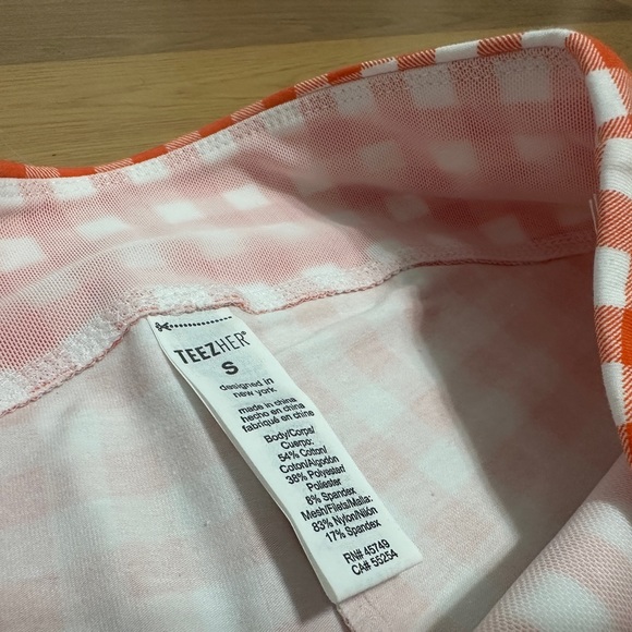 Teezher Orange Gingham Capri Slim Waist Pants NWT - Picture 10 of 11